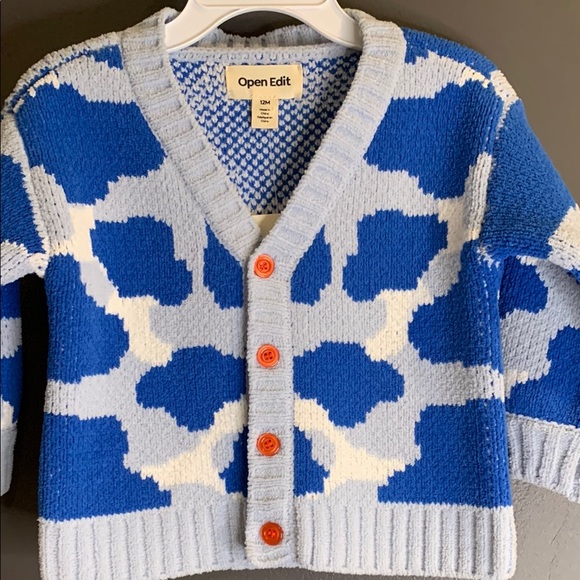Open Edit Blue and White Cardigan size 12M - Picture 2 of 3